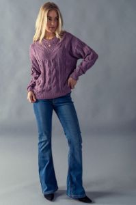 Chunky Cable Knit Pointelle Cut Out Sweater (4 colours) sold by U-NI-TY