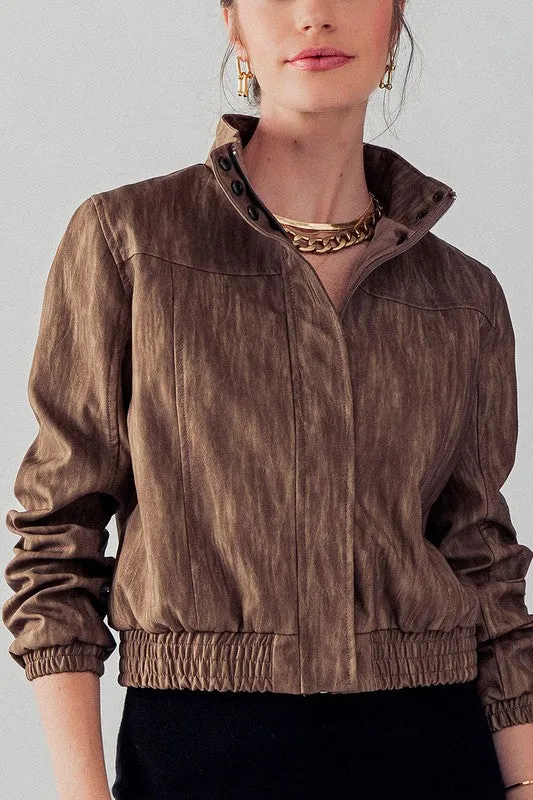 Leather Washed Bomber Jacket sold by U-NI-TY product image thumbnail 4