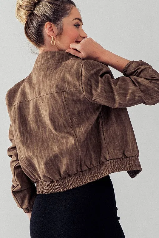 Leather Washed Bomber Jacket sold by U-NI-TY product image thumbnail 2