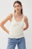 Crochet V Neck Pointelle Knit Tank sold by U-NI-TY