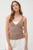 Crochet V Neck Pointelle Knit Tank sold by U-NI-TY