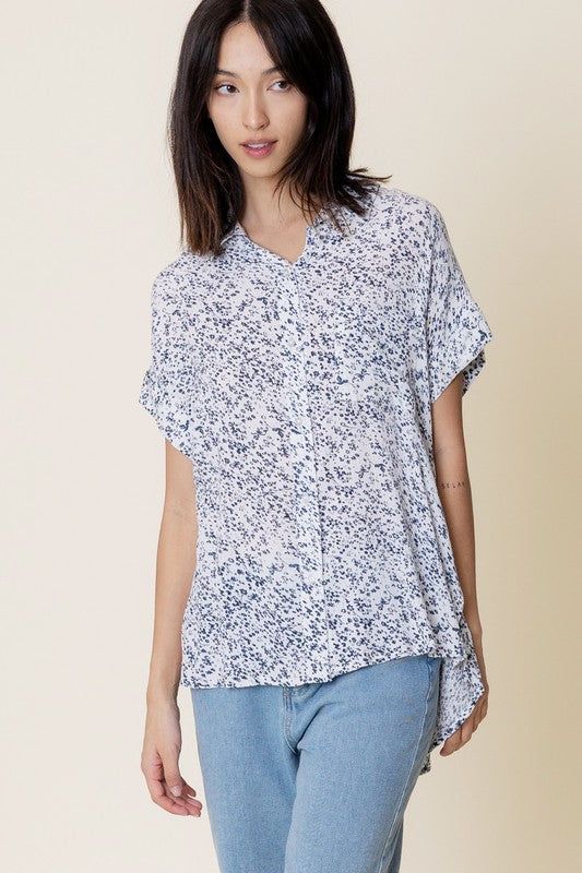 Printed Short Sleeve Button Down Shirt sold by U-NI-TY