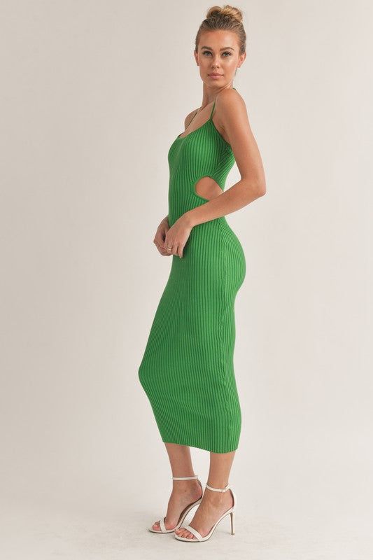 Rib Fabric Halter Cutout Midi Dress sold by U-NI-TY product image thumbnail 4