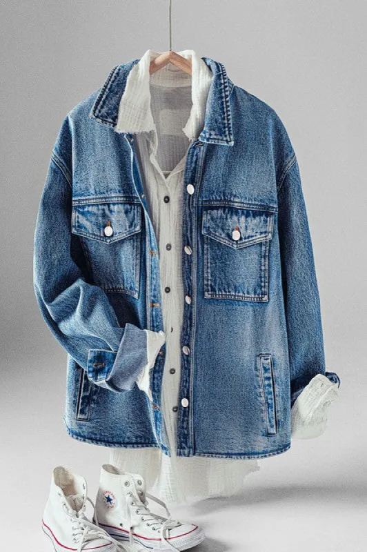 Kayla Denim Wash Over Sized Jacket sold by U-NI-TY