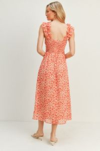 Ruffled Strap Printed Midi Dress sold by U-NI-TY