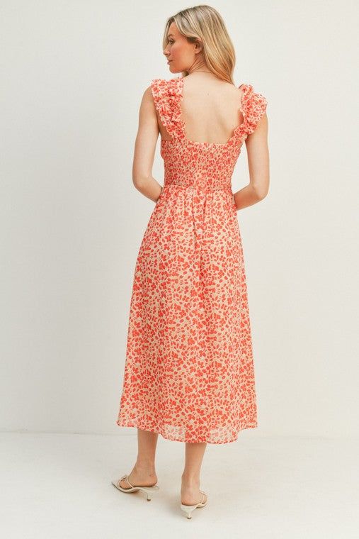 Ruffled Strap Printed Midi Dress sold by U-NI-TY product image thumbnail 6