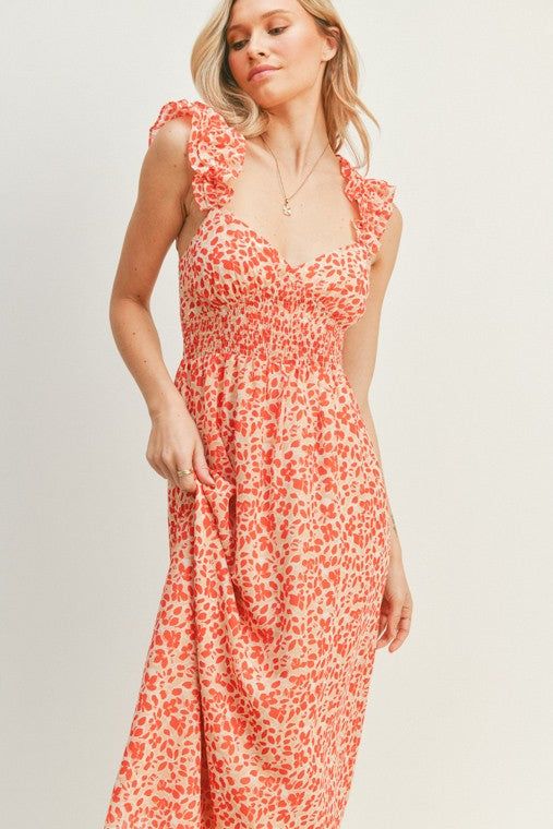 Ruffled Strap Printed Midi Dress sold by U-NI-TY product image thumbnail 3