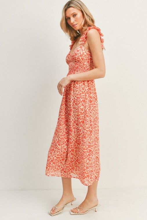 Ruffled Strap Printed Midi Dress sold by U-NI-TY product image thumbnail 5