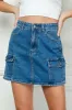 Denim Mini Skirt with Cargo Pocket sold by U-NI-TY