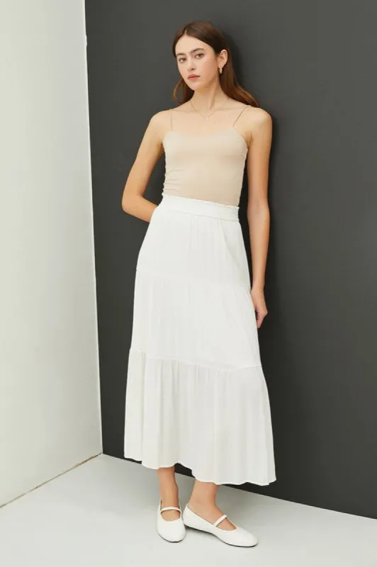 Smocked Waist Tiered Maxi Skirt sold by U-NI-TY