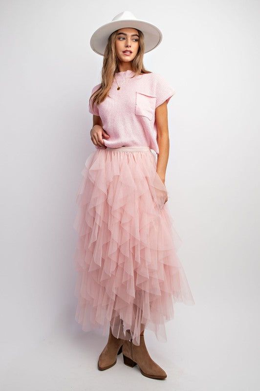 Cascading Tulle Mesh Layered Maxi Skirt sold by U-NI-TY product image thumbnail 2