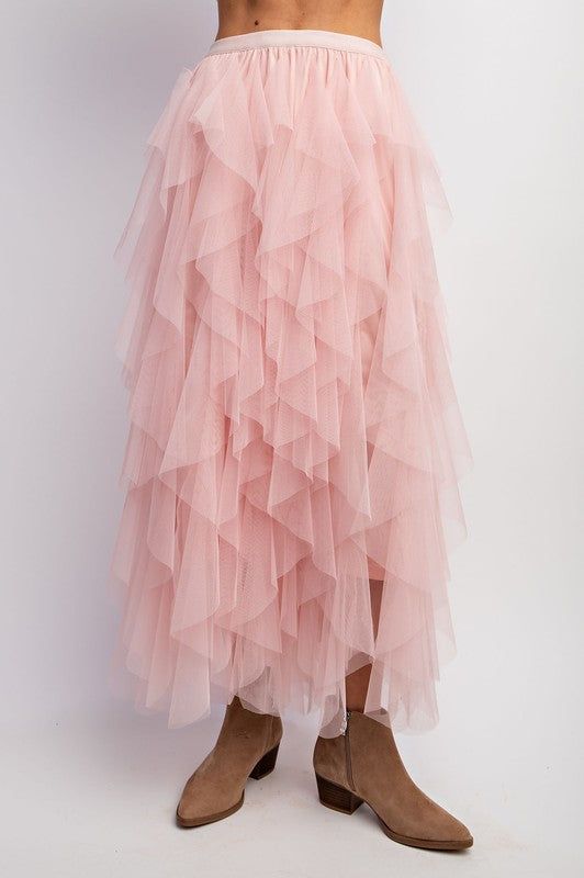 Cascading Tulle Mesh Layered Maxi Skirt sold by U-NI-TY product image thumbnail 5