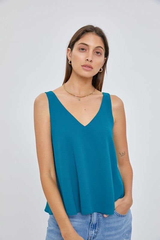 Sleeveless V Neck Solid Top sold by U-NI-TY product image thumbnail 5