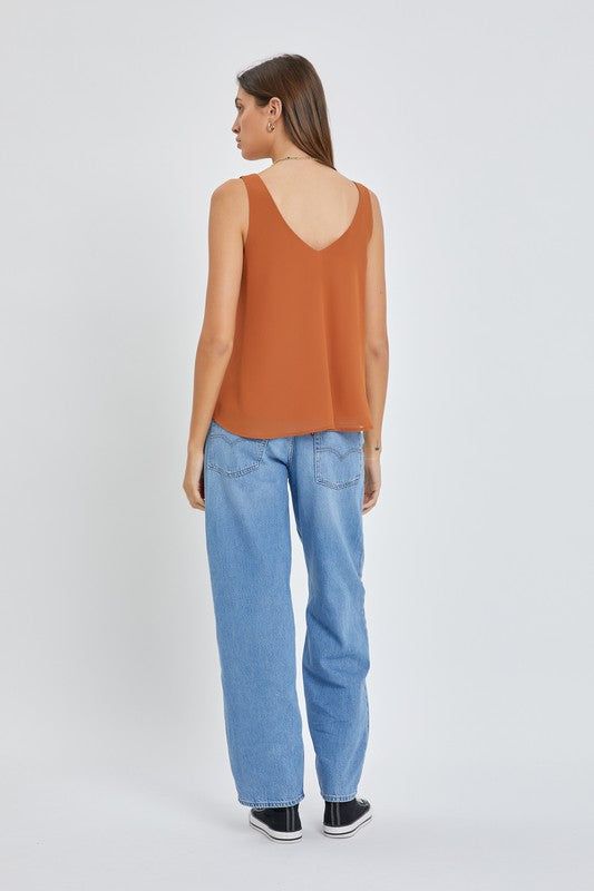 Sleeveless V Neck Solid Top sold by U-NI-TY product image thumbnail 4