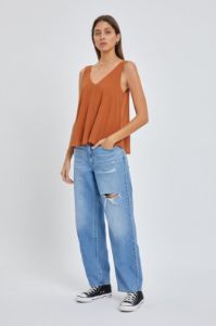 Sleeveless V Neck Solid Top sold by U-NI-TY