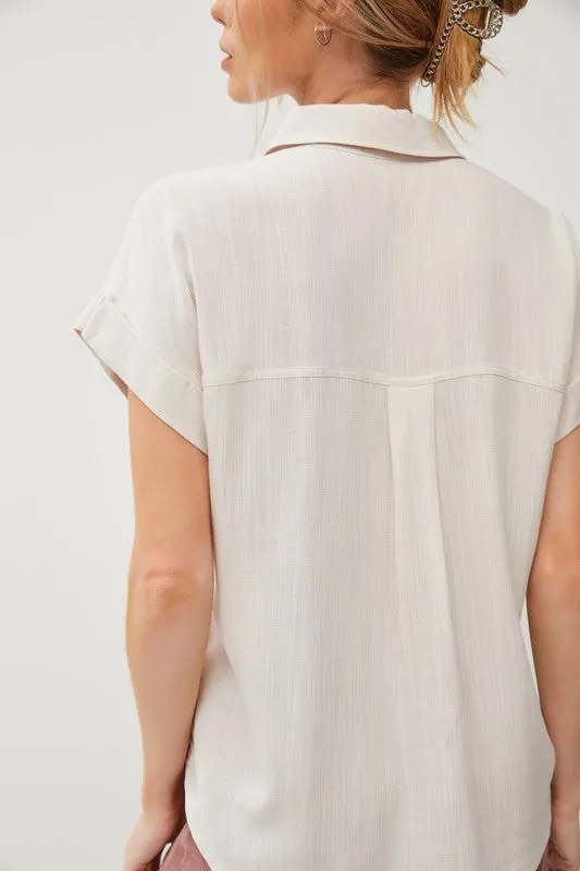 Solid Short Sleeve Button Down Shirt sold by U-NI-TY product image thumbnail 5