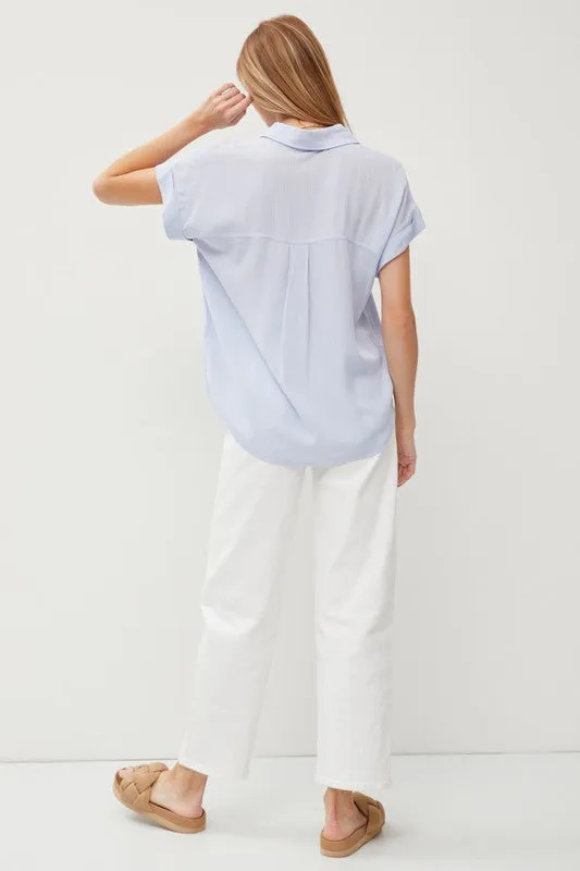 Solid Short Sleeve Button Down Shirt sold by U-NI-TY product image thumbnail 2