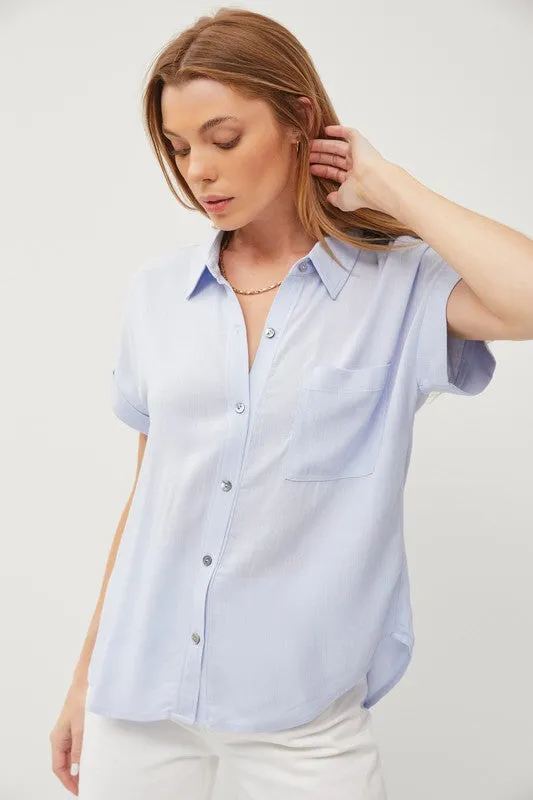 Solid Short Sleeve Button Down Shirt sold by U-NI-TY