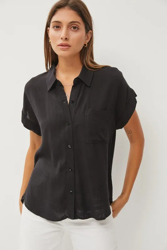 Solid Short Sleeve Button Down Shirt sold by U-NI-TY product image thumbnail 3