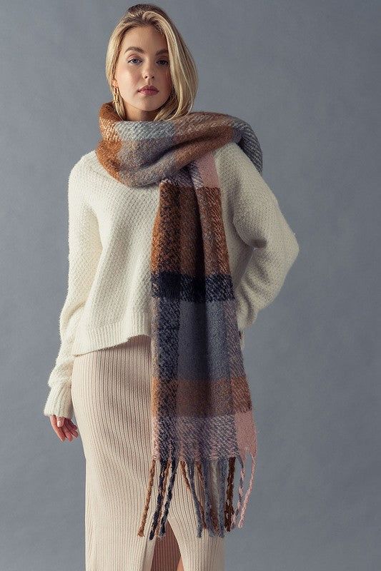 Multi Stripe Cozy Scarf with Fringe sold by U-NI-TY product image thumbnail 5