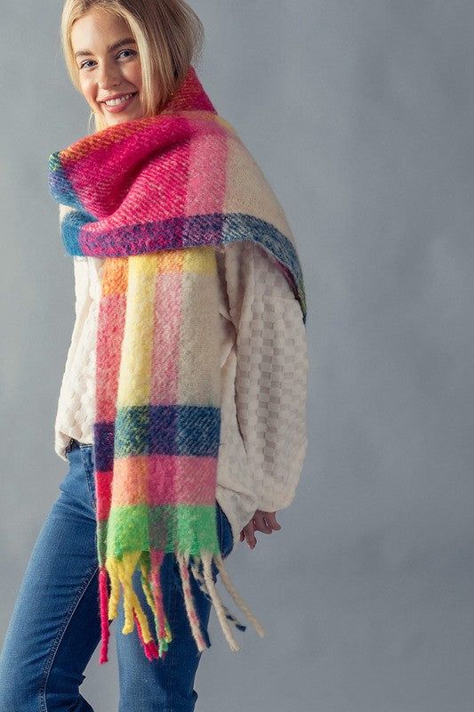 Multi Stripe Cozy Scarf with Fringe sold by U-NI-TY product image thumbnail 2