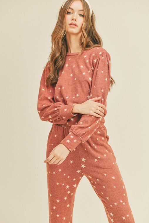 Star Print Crewneck Sweater sold by U-NI-TY