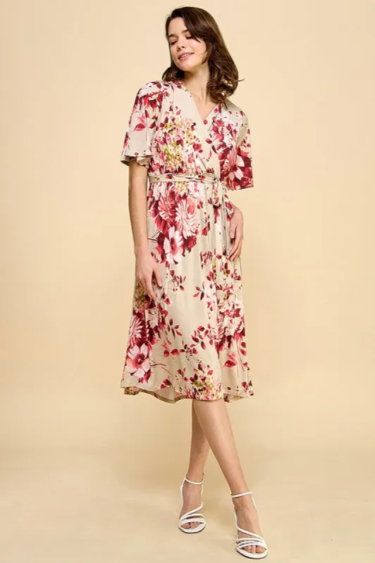 Waist Sash Floral Dress sold by U-NI-TY