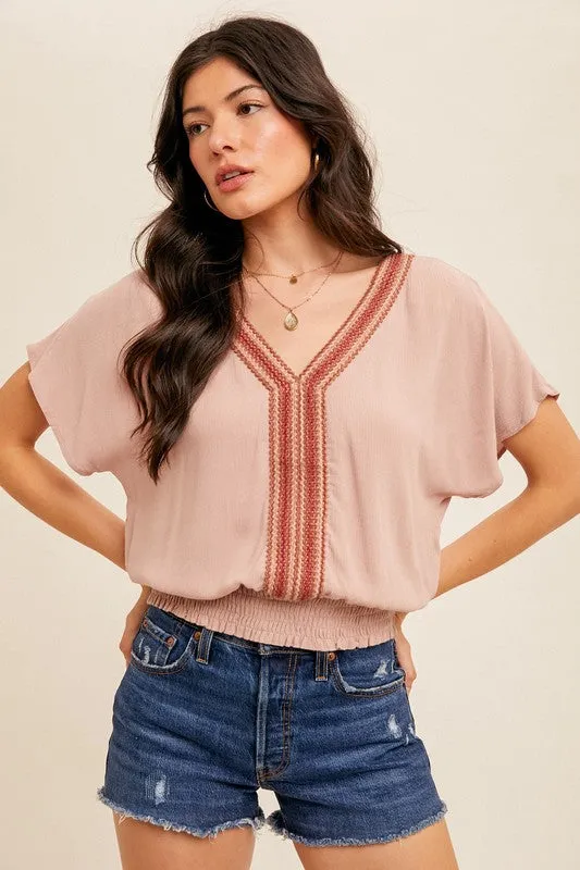 Trimmed Kimono Sleeve Bubble Top sold by U-NI-TY