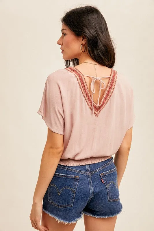 Trimmed Kimono Sleeve Bubble Top sold by U-NI-TY product image thumbnail 2