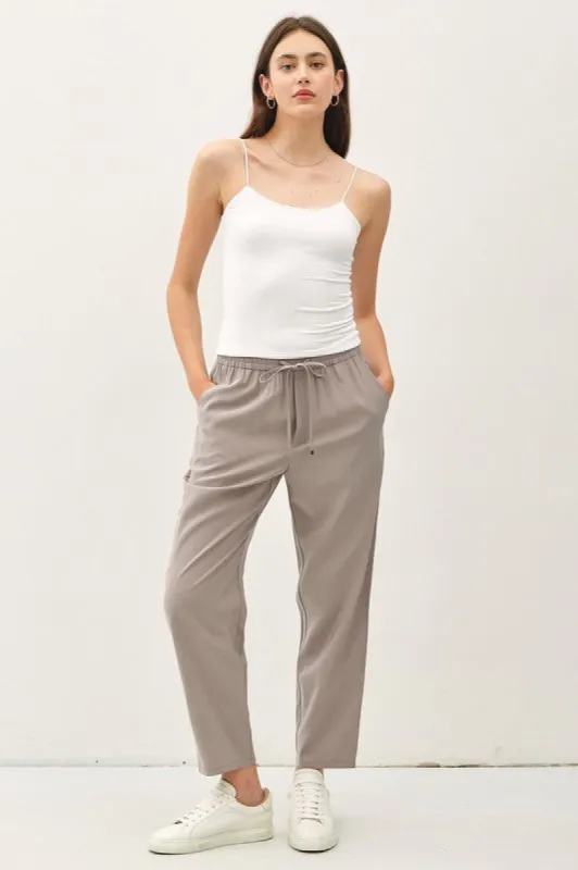 High Rise Elastic Drawstring Ankle Pants sold by U-NI-TY