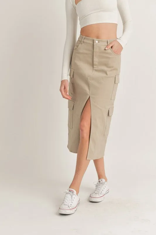 Midi Cargo Skirt With Front Slit Detail sold by U-NI-TY product image thumbnail 2