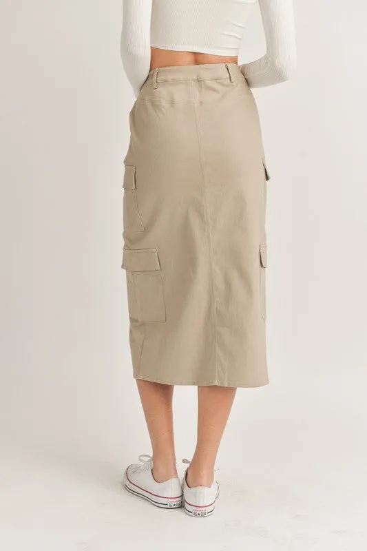 Midi Cargo Skirt With Front Slit Detail sold by U-NI-TY product image thumbnail 4
