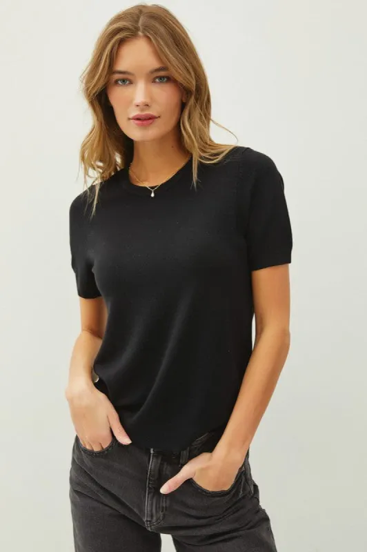 Ultra Soft Basic Short Sleeve Sweater Tee sold by U-NI-TY
