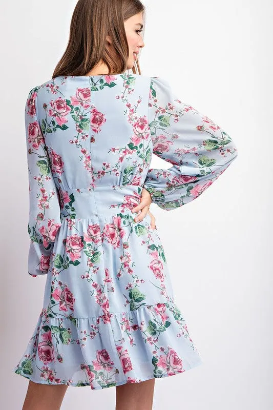 Floral Print V Neck Dress sold by U-NI-TY product image thumbnail 5