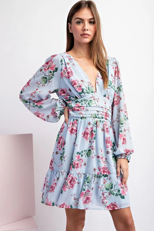 Floral Print V Neck Dress sold by U-NI-TY product image thumbnail 2