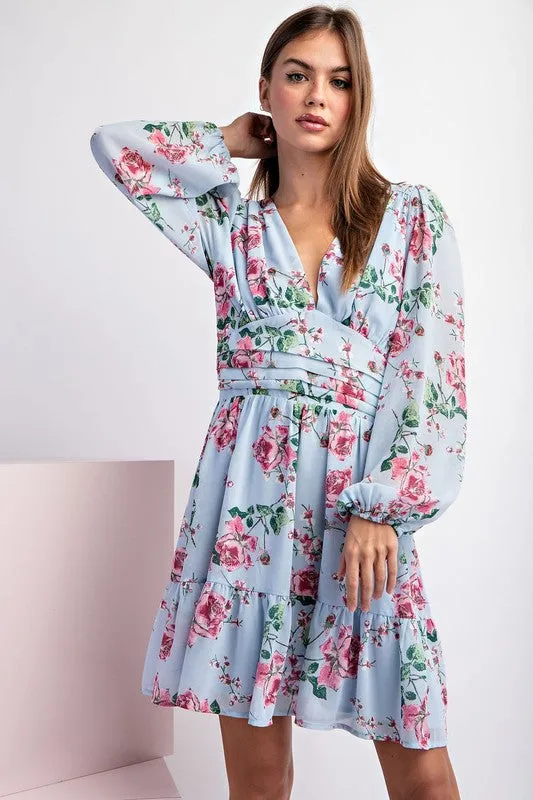 Floral Print V Neck Dress sold by U-NI-TY product image thumbnail 3