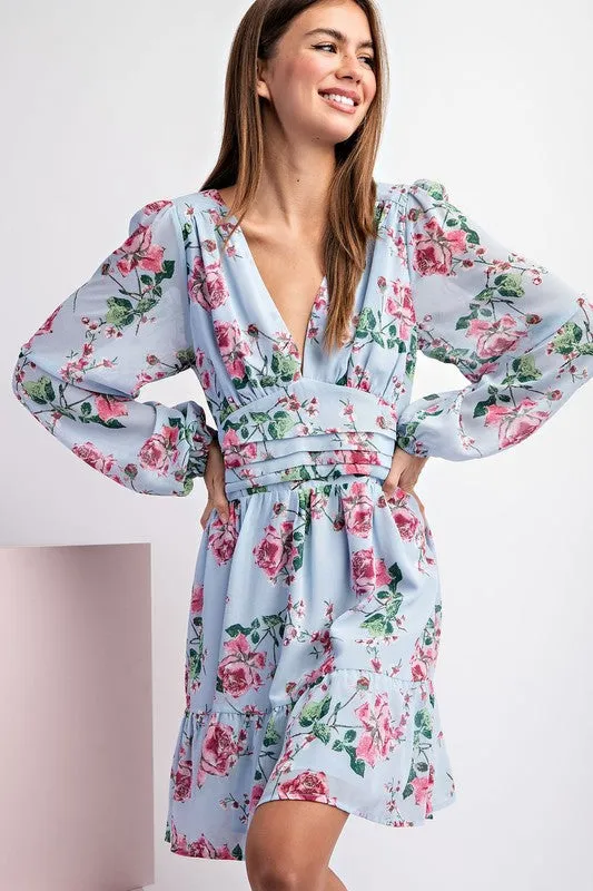 Floral Print V Neck Dress sold by U-NI-TY