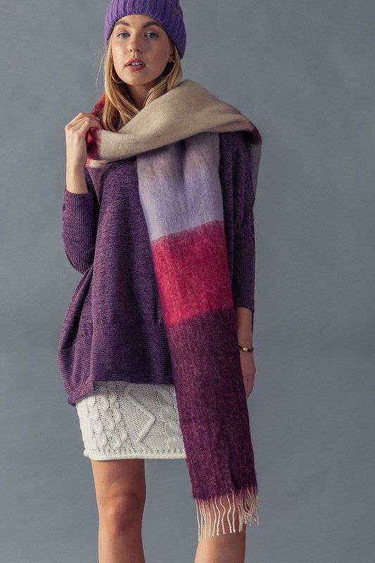 Multi Colour Patchwork Fringe Scarf sold by U-NI-TY product image thumbnail 4