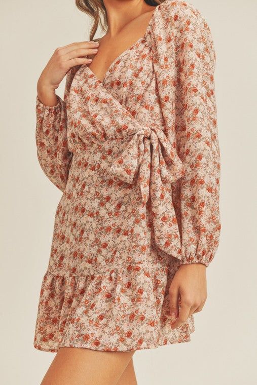 Floral Surplice Wrap Dress sold by U-NI-TY