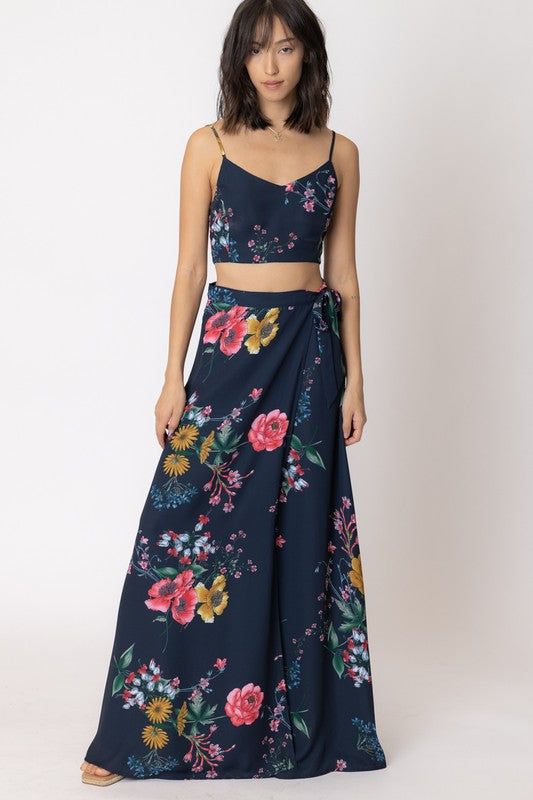 Floral Print Crop Top and Maxi Skirt sold by U-NI-TY product image thumbnail 2