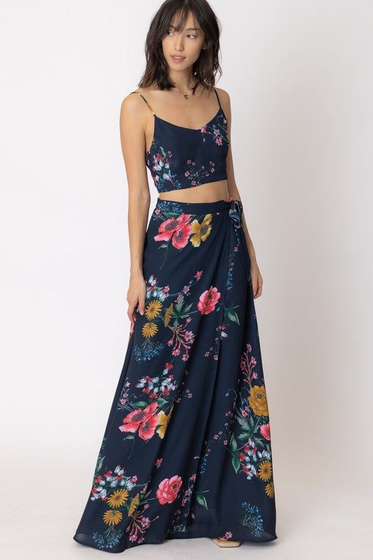 Floral Print Crop Top and Maxi Skirt sold by U-NI-TY