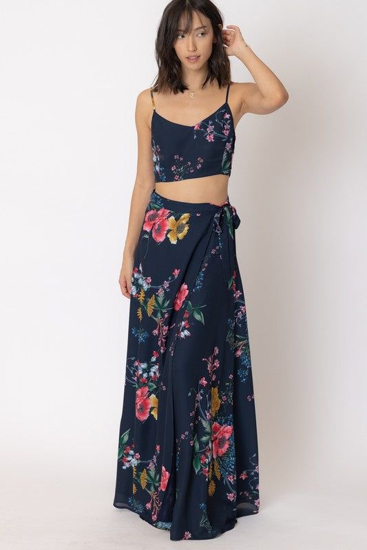 Floral Print Crop Top and Maxi Skirt sold by U-NI-TY product image thumbnail 3