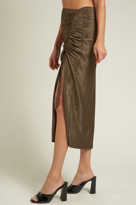 Midi Slit Drawstring Skirt sold by U-NI-TY product image thumbnail 3