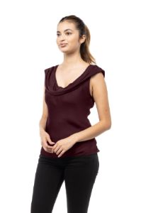 Sleeveless Drape Front Back Neck Bias Top sold by U-NI-TY