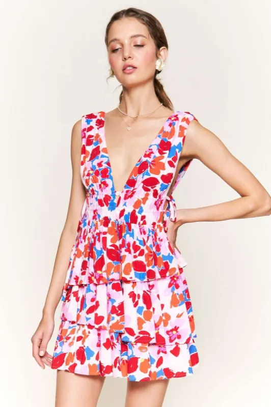 Hot Pink Floral Mini Dress sold by U-NI-TY