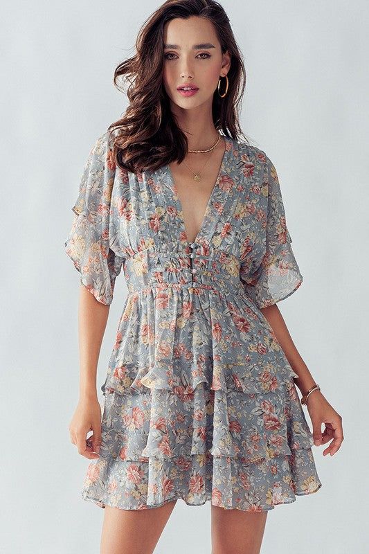 Flutter Sleeve Tiered Mini Dress sold by U-NI-TY product image thumbnail 5