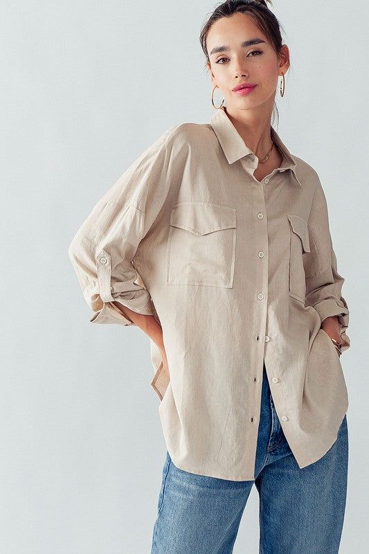 Oversized Linen Shirt sold by U-NI-TY product image thumbnail 2