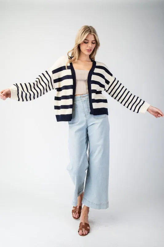 Striped Cropped Cardigan sold by U-NI-TY