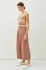 Linen Blend Pleated Wide Leg Crop Trousers sold by U-NI-TY