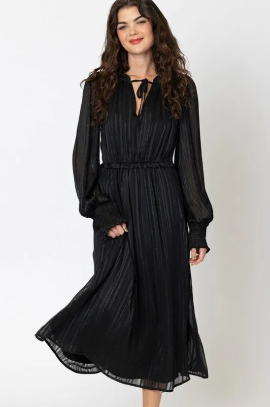 Chiffon Ruffle Detail Long Sleeve Dress sold by U-NI-TY